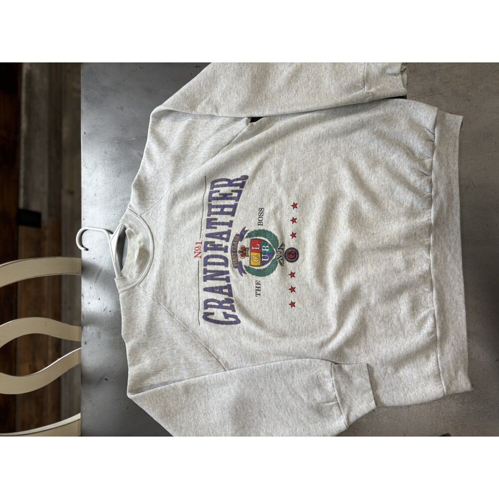 Vintage 1990s First Class Grandfather Collegiate Crewneck Men's XLarge